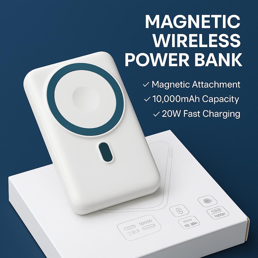 🔋 ACDC 10,000 mAh Portable Charger Power Bank with Foldable Stand & 20W PD Fast Charging