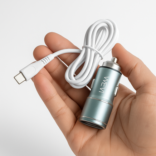 ACDC 38W Dual Port USB Car Charger with USB-C Cable – PD 20W + QC 3.0 18W