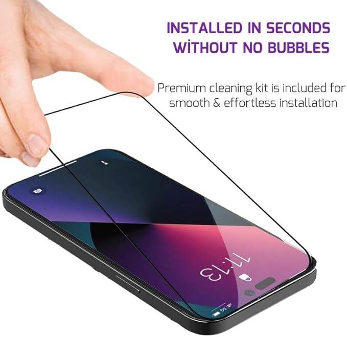 For iPhone (2-Pack)  Screen Protector , Bubble-and-Dust-Free iPhone HD Tempered Glass, Durable and Drop-Proof with 9H Hardness, Easy Installation.