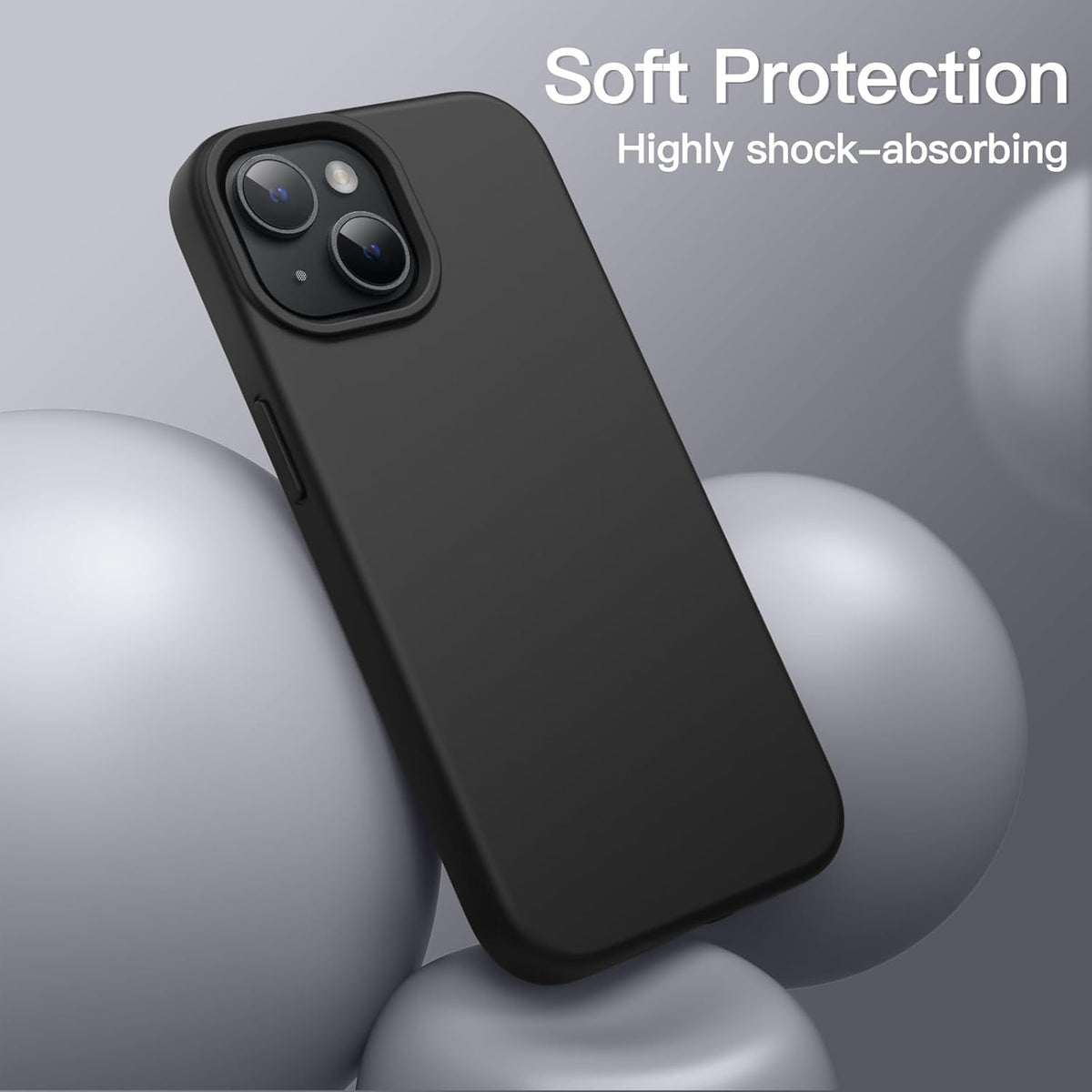 Matte Black Protective Case for iPhone 14 – Slim Shock-Resistant Phone Cover