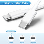 ⚡ ACDC 2-Pack 1 M USB-C to USB-C Charge & Sync Cable – White