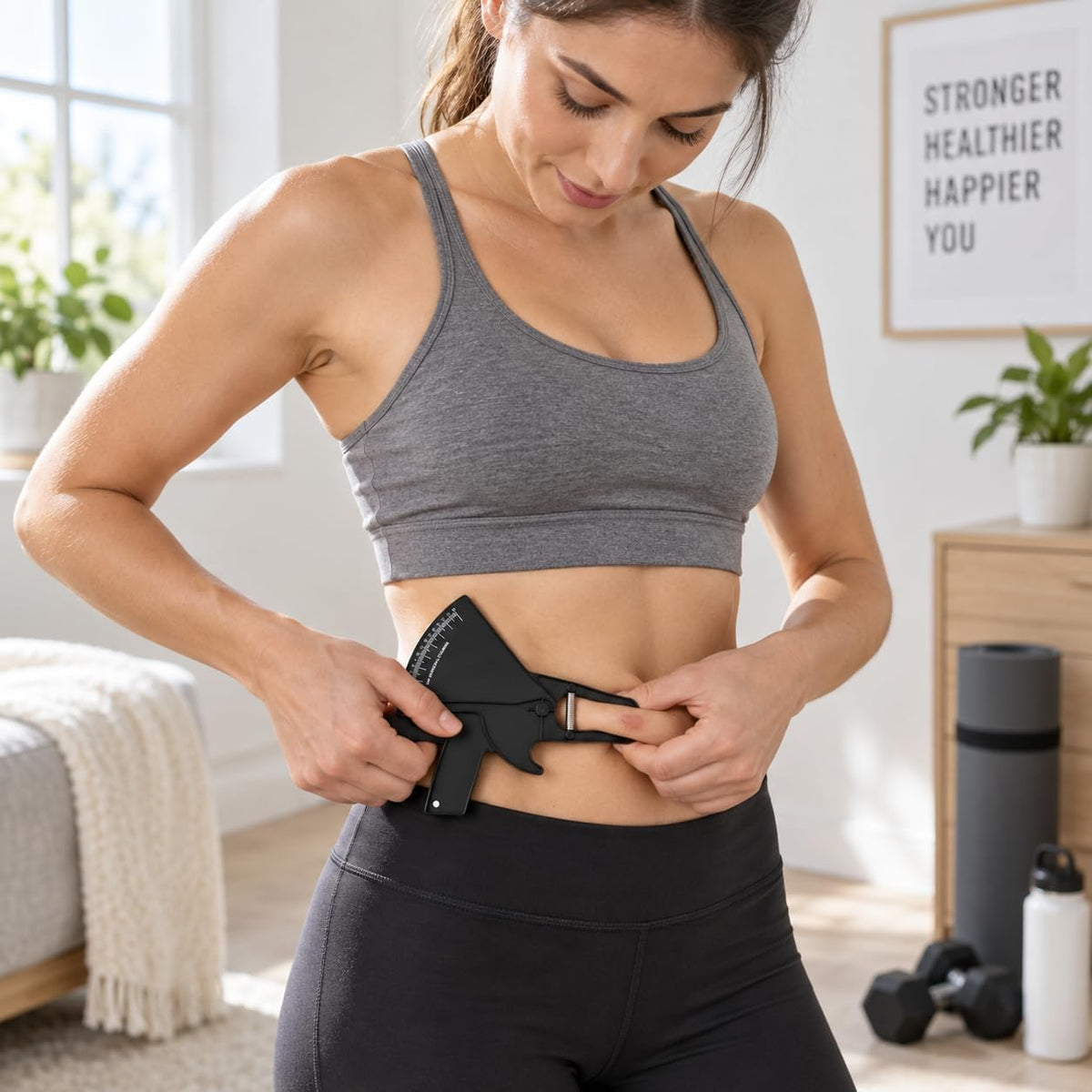 Manual Skinfold Body Fat Caliper – Black, Measurement Tool