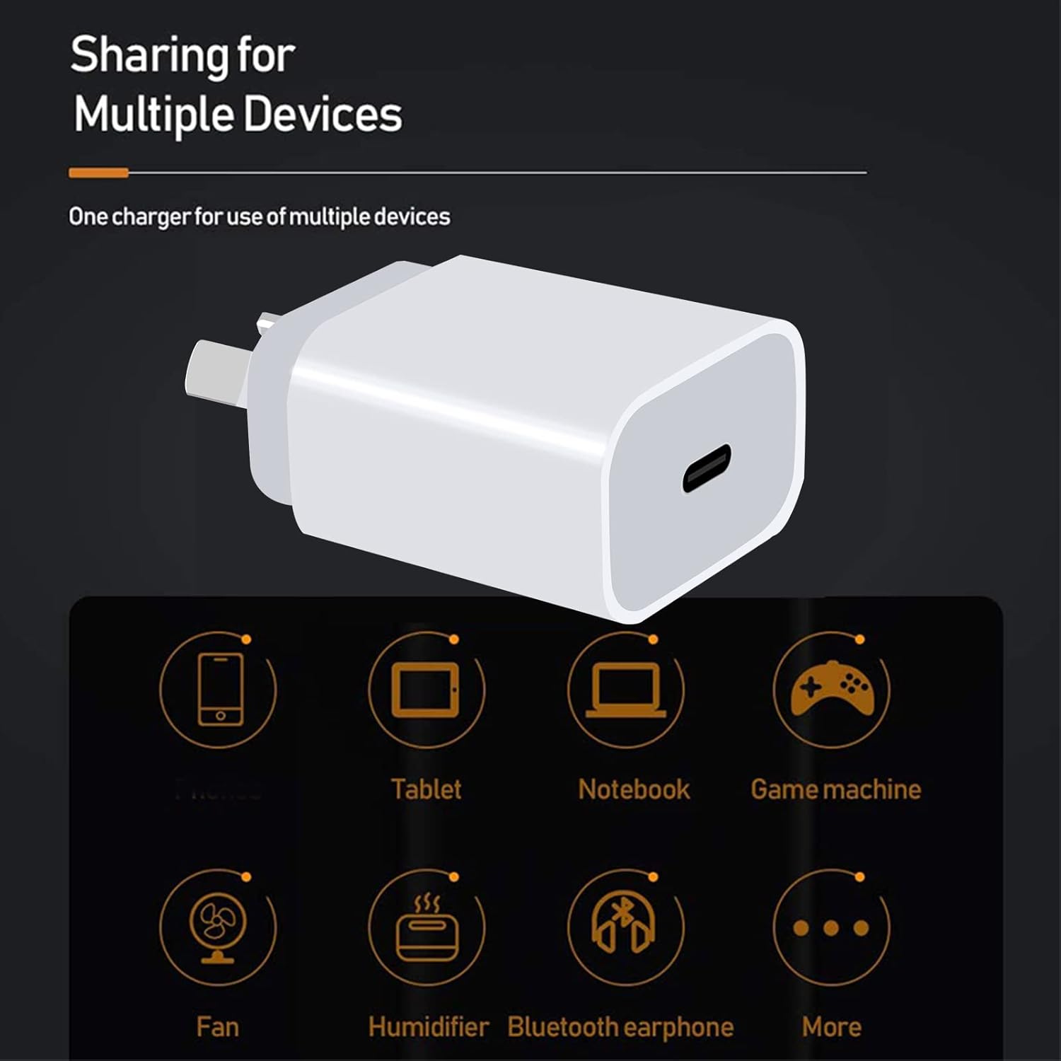 ⚡ ACDC USB-C Wall Charger (PD + QC 3.0) – 20W Fast Charging Adapter