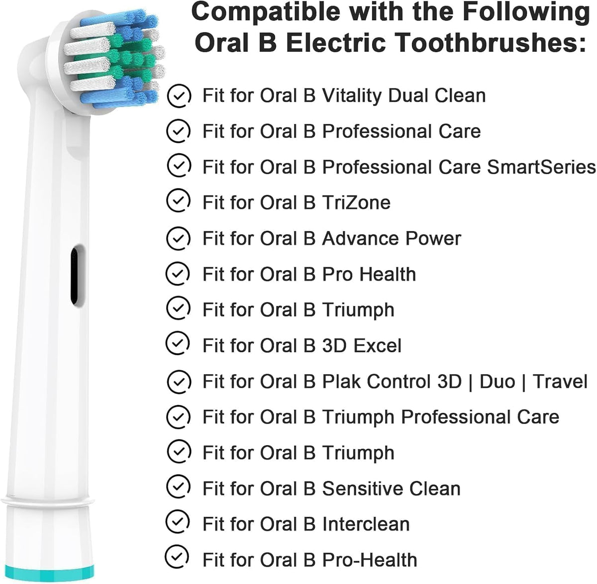 4PCs Electric Toothbrush Replacement Heads Compatible With Oral B Braun