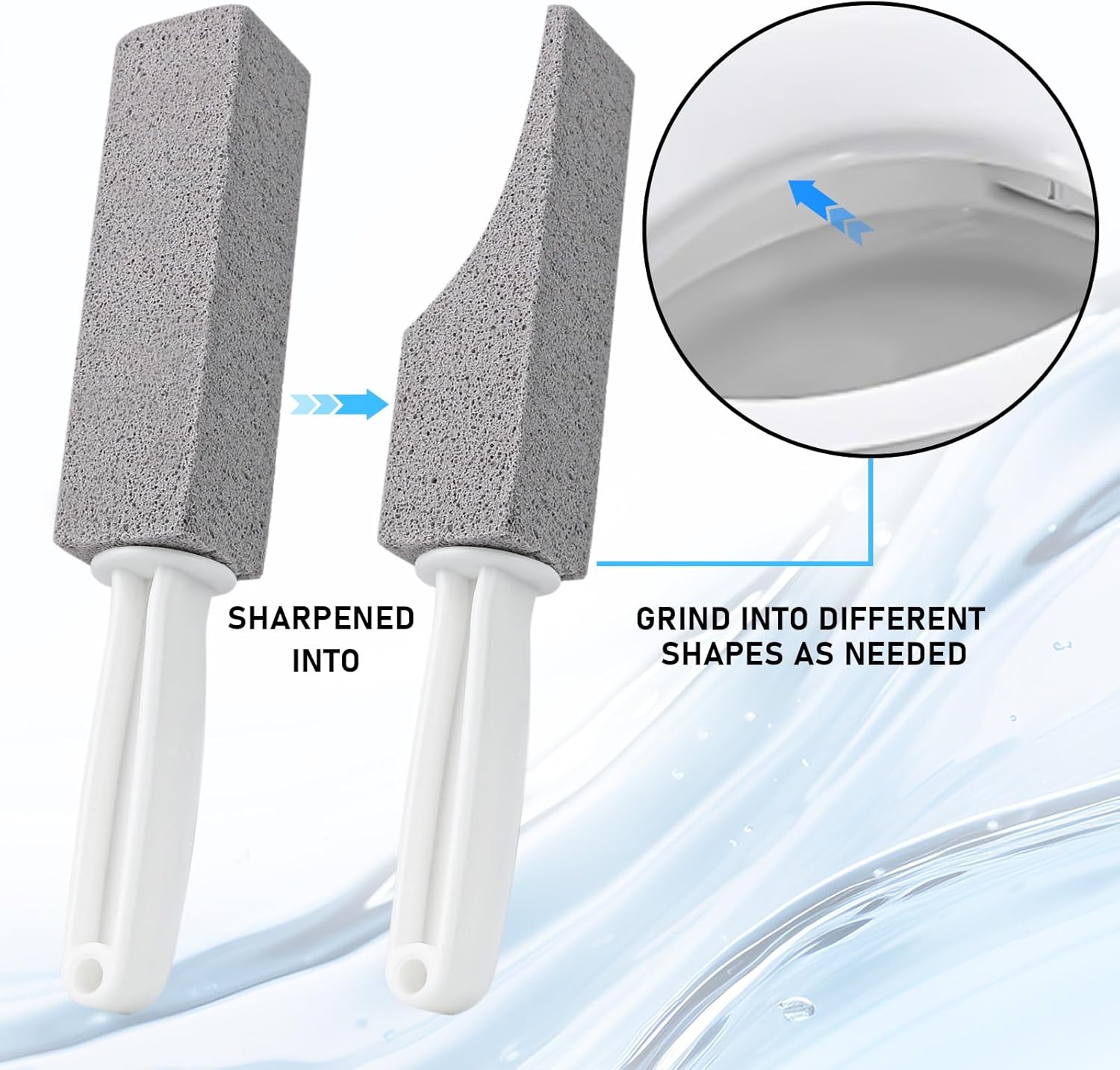 2 Pack Pumice Cleaning Stone with Handle – Toilet Bowl & Hard Water Stain Remover