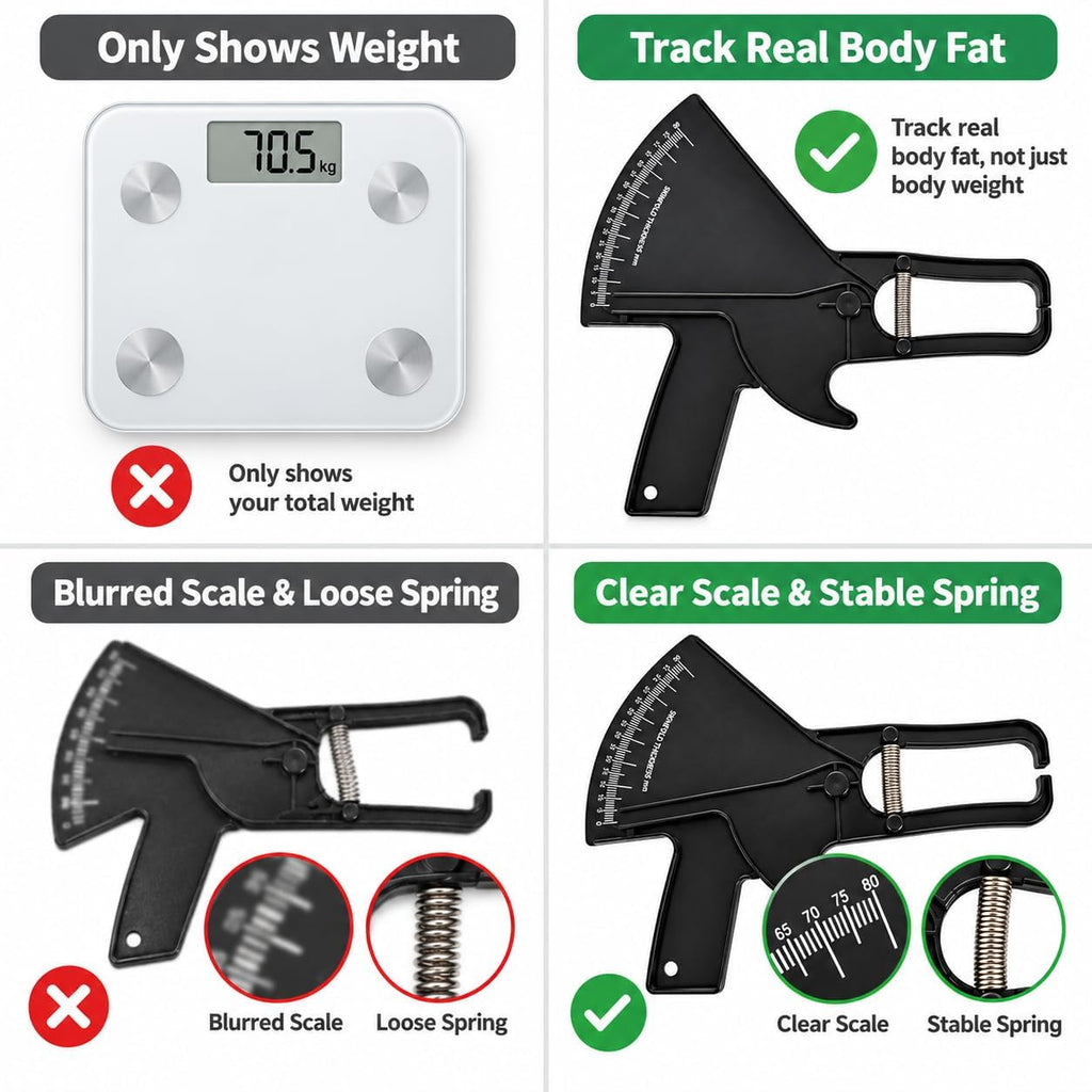 Manual Skinfold Body Fat Caliper – Black, Measurement Tool