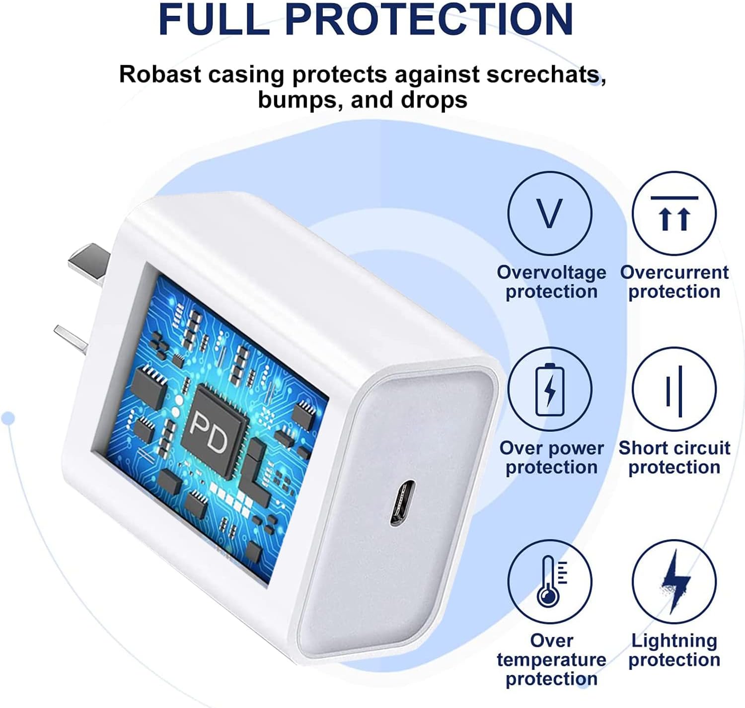 ⚡ ACDC USB-C Wall Charger (PD + QC 3.0) – 20W Fast Charging Adapter