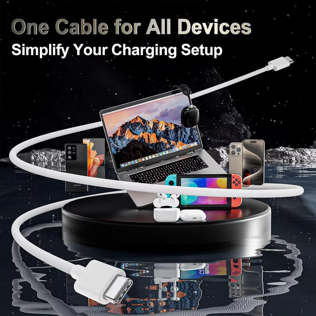 USB-C to USB-C Fast Charging Cable 2M (60W) – Braided Type-C PD Data & Charging Cable