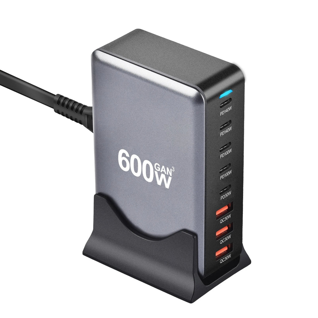 ⚡ ACDC 600W GaN Fast Charging Station — USB-C PD Desktop Charger for Phones & Laptops